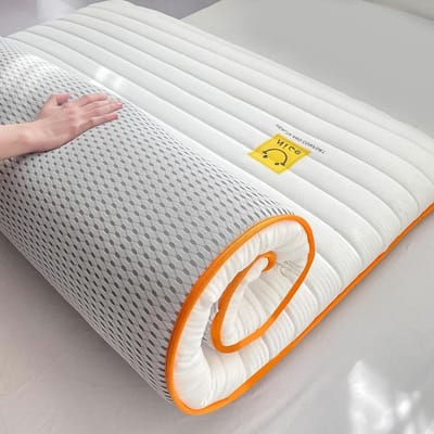 Opvouwbare Vloermatras - Draagbare Futon Mat - Comfortabel Slapen - Gelijkmatige Gewichtverdeling - 200x90x5cm - Wit