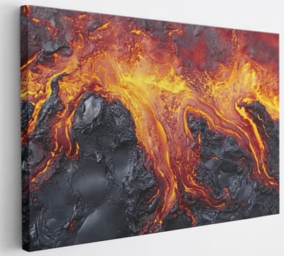 Saammp Canvas Schilderij - Lava - Abstracte wanddecoratie- 40x30 - Foto op canvas - Wanddecoratie - Muurdecoratie Woonkamer - Kantoor Decoratie