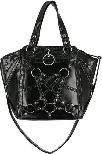 Restyle Handtas Crocodile Tears Zwart