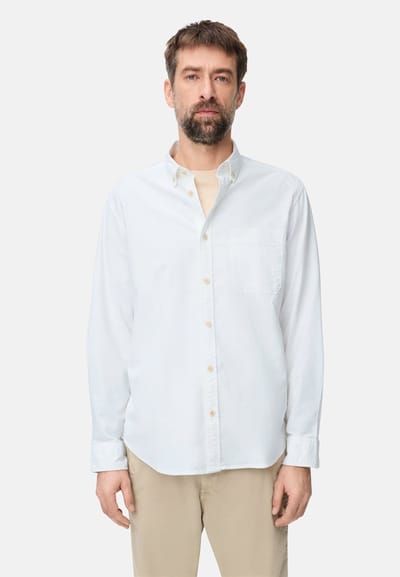 camel active Oxford overhemd met button-down kraag - Maat menswear-L - Wit