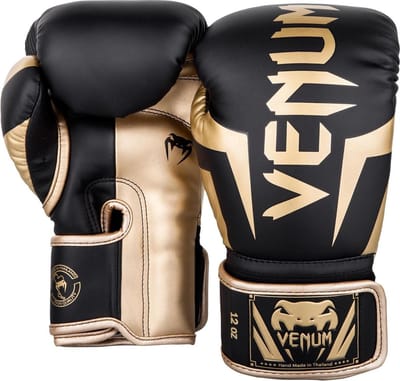 Venum Elite Bokshandschoenen – Zwart/Goud – 16 oz