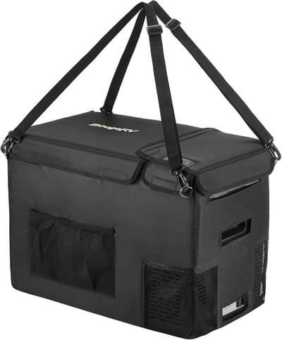 Koelbox Opbergtas - Beschermhoes Draagtas - Koelbox Beschermen - 3-Laags Materiaal - 60 x 31 x 43 cm - Grijs