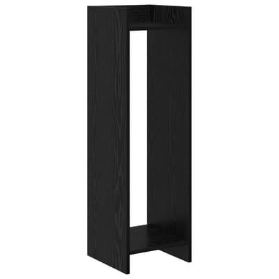 vidaXL - Plantenstand - Zwart - eiken - 30 - x - 30 - x - 100 - cm - Bewerkt - hout