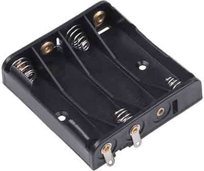 Batterijhouder 4x AA - Plat - Zwart