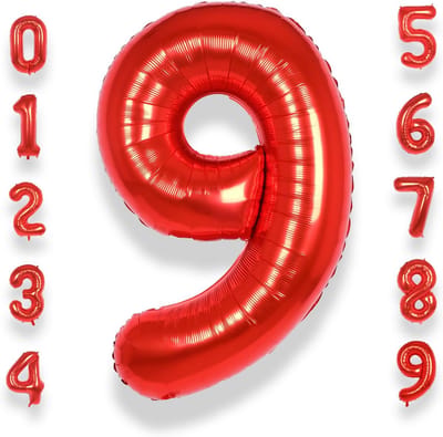 Extra Grote Cijferballon 9 Rood 101 cm Verjaardag Ballon Helium Mylar Decoratie