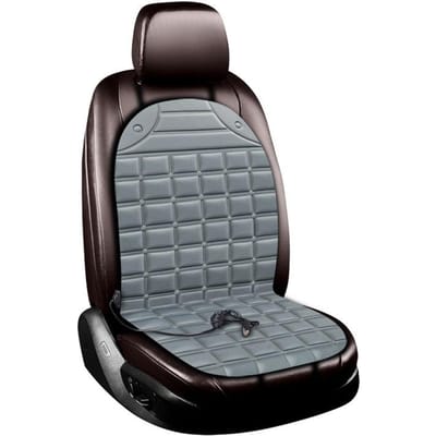 12V Verwarmde Autostoel Kussenhoes Stoelverwarming Warmer Winter Autokussen Cardriver Verwarmd Zitkussen grijs