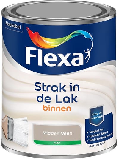 Flexa - Strak In De Lak Binnenlak Mat - Midden Veen - Mengverf - 750 Ml