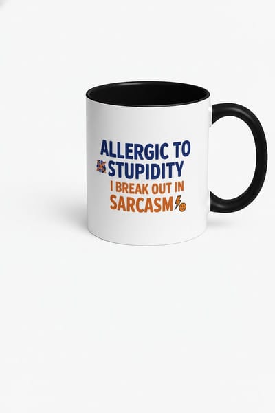 Allergic To Stupidity Koffiemok - Grappige Design Mok voor Koffieliefhebbers