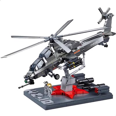 Sluban ModelBricks WZ10S Gunship Helikopter bouwspeelgoed - Constructiespeelgoed modelbouw - bouwdoos met 914 bouwstenen - M38-B1233 - vanaf 8 jaar