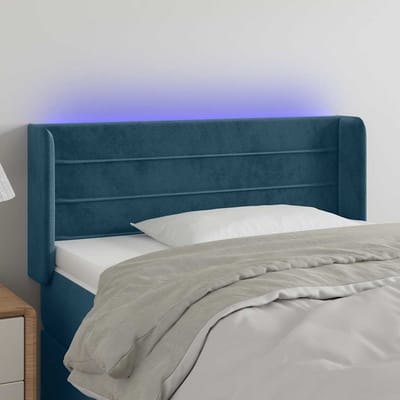 vidaXL - Hoofdbord - LED - 93x16x78/88 - cm - fluweel - blauw