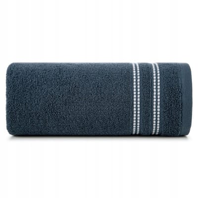 Luxe Badhanddoek 70x140cm Navy met Decoratieve Rand - Zacht & Absorberend