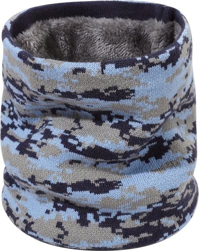 Livano Nekwarmer - Dames - Fleece - Motor - Bandana - Masker - Colsjaal - Sjaal - Gewatteerd - Winter - Fietsen - Camo - Blauw