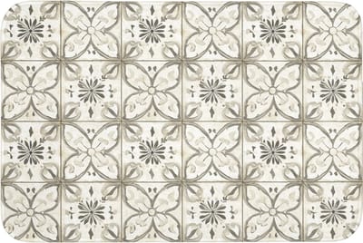 Badmat 90x60 cm - Antislip - Antiek - Tegel - Beige - Badmatten voor badkamer - Badkamermat - Douchemat - Badkamer mat