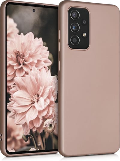 kwmobile telefoonhoesje geschikt voor Samsung Galaxy A52 / A52 5G / A52s 5G - Hoesje voor smartphone - Back cover in metallic roségoud