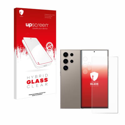 upscreen - Screenprotector voor Samsung Galaxy S24 Ultra (case-friendly) (Voor+Camera) - Folie Beschermfolie Beschermglas transparant