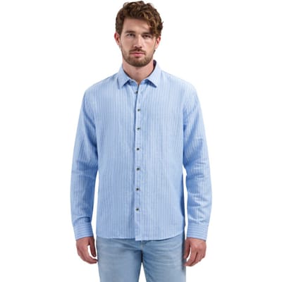 No Excess Shirt vertical small stripe with li blue