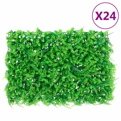 vidaXL - Hek - met - kunstvarenblad 24 - st - 40x60 - cm - groen