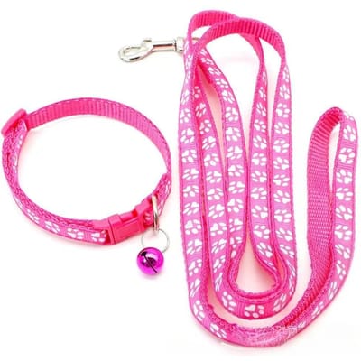 1-delige Kattenhalsband met Lijn Set met Schattig Pootje Bedeltje - Verstelbare Kittenhalsband Zachte Huisdierhalsketting Voor Kleine Honden Perfect Voor Kittens Puppies 1.0 Leash1.2 meters
