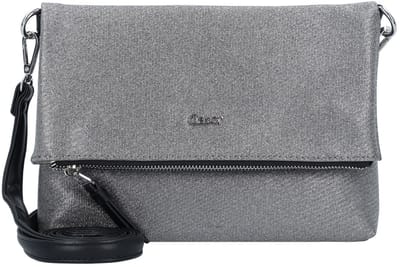 Gabor Schoudertas Jasmina Flap Bag Top Zip Metallic Black Zilverkleurig