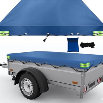 Aanhangerzeil Plat - Afdekzeil Aanhanger - Goederen Beschermen - Waterdicht Materiaal - 214 x 122 cm - Blauw