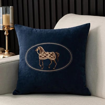Amerikaanse handgeborduurde kussenhoes met paardenpatroon, knuffelkussenhoes voor bank, thuiskantoor, woonkamer, auto, kussenhoes 45*45cm 45x45cm