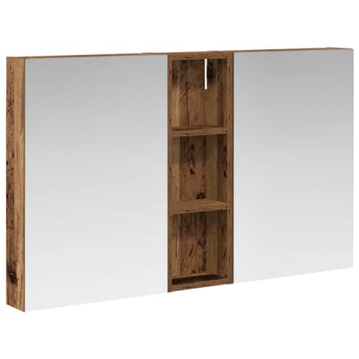 vidaXL - Badkamerkast - set - 3 - st - 100 - x - 10,5 - x - 60,5 - cm - Bewerkt - hout