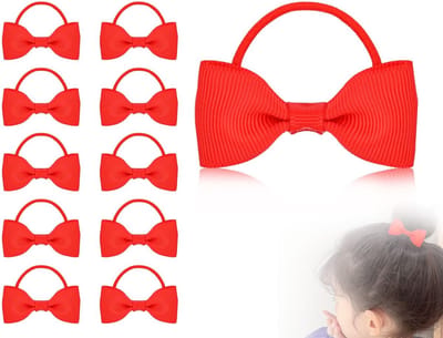 Dailygoods - Haarelastiekjes - Mini-elastiekjes - Perfect voor schattige kapsels - Rood - Hoofdstyling - Haaraccessoires voor babymeisjes - Set van 10
