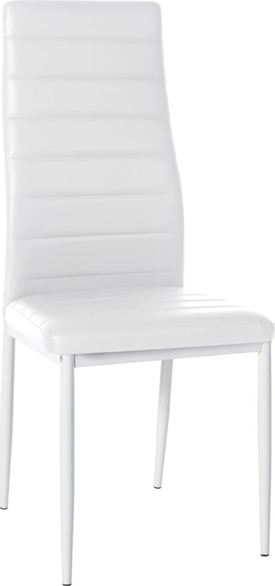 CLP Mayfair Eetkamerstoel - Zonder armleuning - Fauteuil - Metalen onderstel - wit Kunstleer