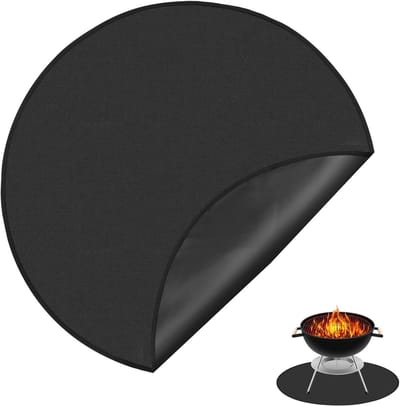 Allecto Plus - Ronde vuurkorfmat 36 inch Hittebestendige BBQ-mat Oliebestendige Vloerbeschermer voor Open Haard - Buiten Grillaccessoires voor Kampvuur en Rokers