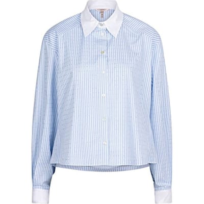 Esqualo blouse SP25-10032 - Blue/White