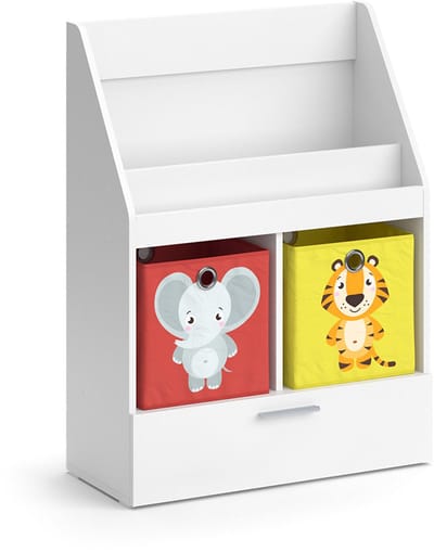Vicco Luigi Kinderboekenkast – 72 x 96.2 cm met lade en 2 vouwdozen opt.5 Wit