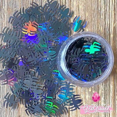GetGlitterBaby® - Spinnen Glitters voor Lichaam en Gezicht / Bio Biodegradable Biologische Chunky Festival Face Body Glitter Jewels Horror / Halloween / Carnaval - Spinnen