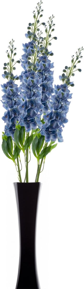 Bellatio Design Kunstbloemen boeket Ridderspoor/delphinium - 8x - 87 cm - blauw - kunst zijdebloemen