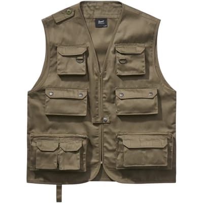 Brandit - Multiple pocket Jacht vest - S - Groen