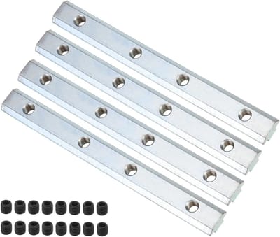 Rechte lijn connector - Hoekbeugel V-sleuf - Aluminium profiel montage - Hoge verbindingssterkte - 4 stuks M8 - Zilver