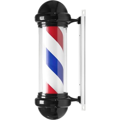 Gabbiano Barbershop Wandlamp – Barber Pole - LED Verlichting – Draaibare - zwart