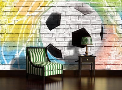 Football Wall Bricks Photo Wallcovering