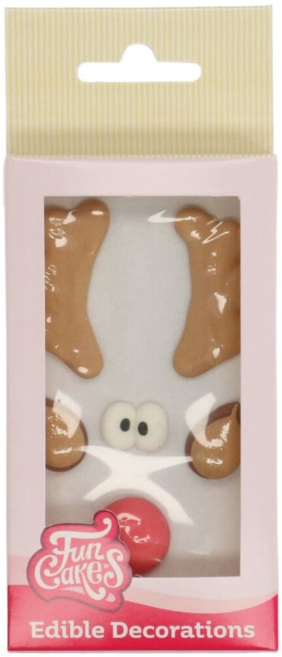 FunCakes Suikerdecoraties - Rudolph - 8 Stuks - Eetbare Taartdecoratie
