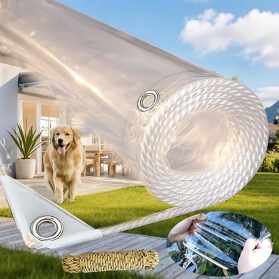 Transparant Vinyl Zeil - Waterdicht Zeildoek - Tuin en Huis Beschermen - Versterkte Rand met Oogjes