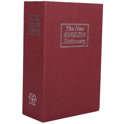 1 pièce Serrure de sécurité Dictionnaire Coffre-fort Livre secret Argent liquide Bijoux Boîte de rangement cachée (rouge) brown