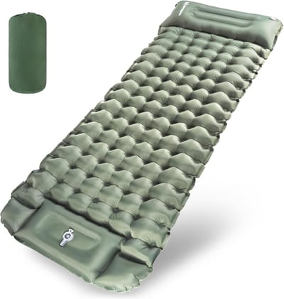 RONN® Luchtbed met Ingebouwde Pomp - Luchtbed met Pomp - Luchtbed - 10cm Dik - Groen - ‎200cm x 70cm x 10cm
