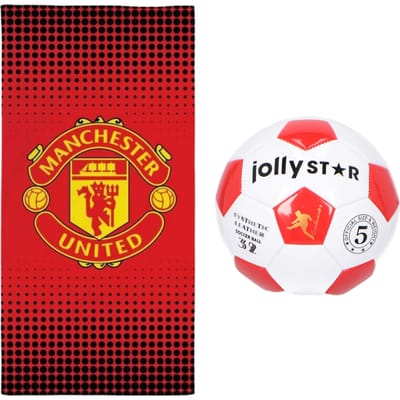 Manchester United strandset; strandlaken en voetbal