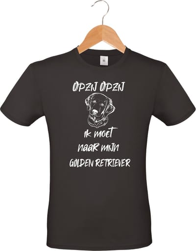 mijncadeautje - T-shirt unisex - zwart - Opzij Opzij ik moet naar mijn : Golden Retriever - maat XL