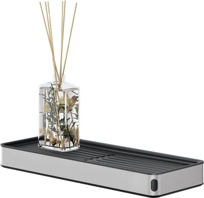 Tiger Cooper - Planchet 28 cm - Badkamerplank - Zwart / RVS geborsteld