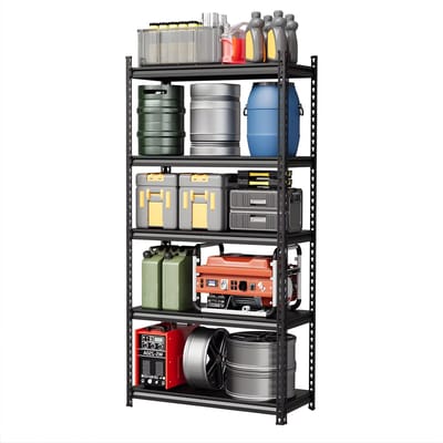 Garage/opbergrek - Voor garage, magazijn of keuken -laags verstelbare planken - Stalen multifunctioneel opbergrek - 5-Tier