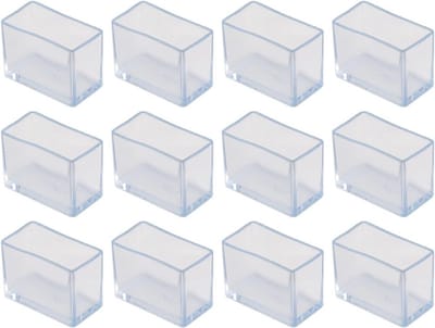 Set van 12 rechthoekige PVC-stoelpoothoezen voor meubels, tafelpoten, vloerbeschermers, geluidsreductie en vloerbescherming, zacht en materiaal (30 x 40 mm)
