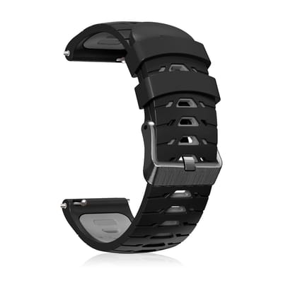 Dailygoody - Siliconen armband - Sport horlogeband - Zacht materiaal - Zwart/grijs - Reserveband - Geschikt voor verschillende smartwatches