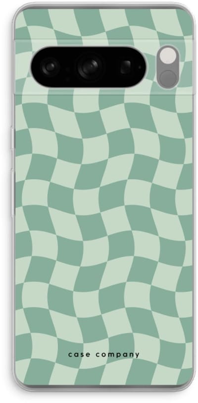 Case Company® - Hoesje geschikt voor Google Pixel 8 Pro hoesje - Grid Groen - Soft Cover Telefoonhoesje - Bescherming aan alle Kanten en Schermrand