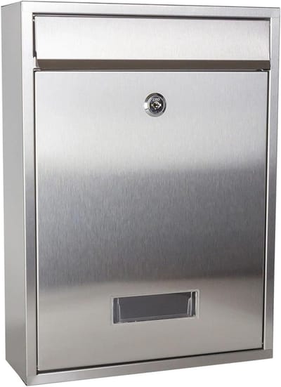 RVS Brievenbus - Postkast Muur - Veilige Postopslag - Met Kijkvenster - 35x26x8cm - Zilver