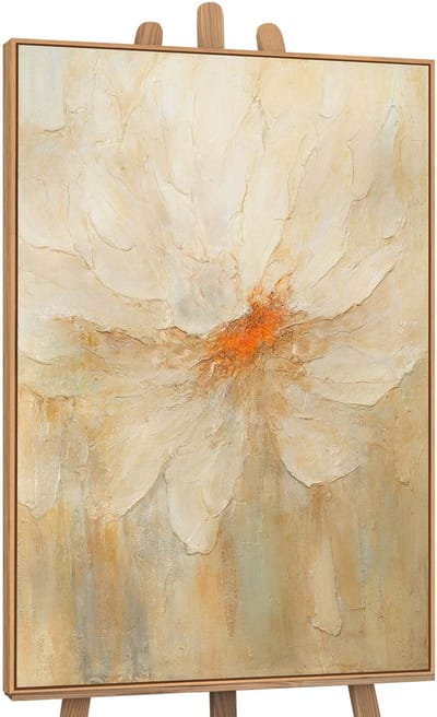 Canvas schilderij handgeschilderd fiery pollen abstract – YS-Art Gallery – Luxe wanddecoratie voor woonkamer – Modern schilderij voor slaapkamer en hal